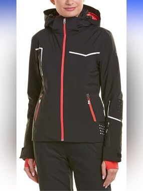 Spyder women’s protégé ski jacket black and hot pink size 4
